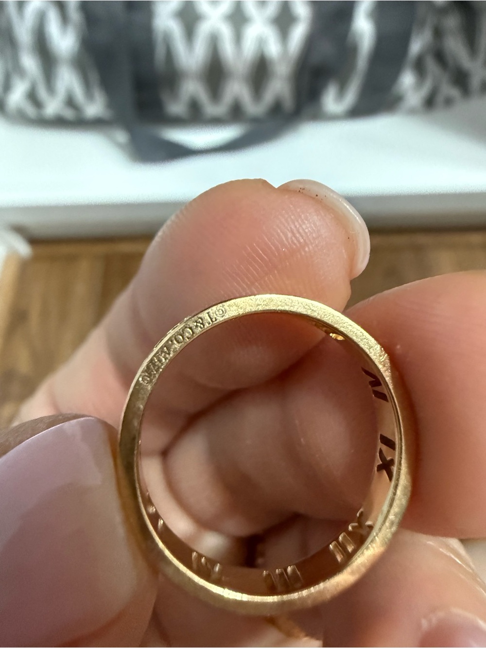 Tiffany & Co. Gold Roman Numeral Ring - Picture 3 of 5